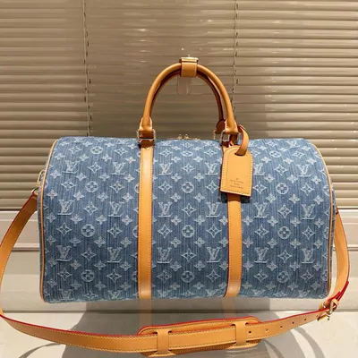 Louis Vuitton denim keepall duffel bag