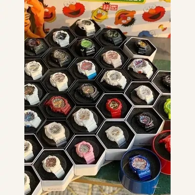 Casio Baby-G watch colourways in a tray